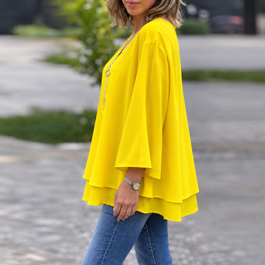 Lorelai | Blouse en chiffon avec fermeture éclair