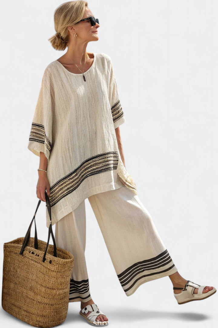 Anzaleira | Conjunto Elegante Listrado