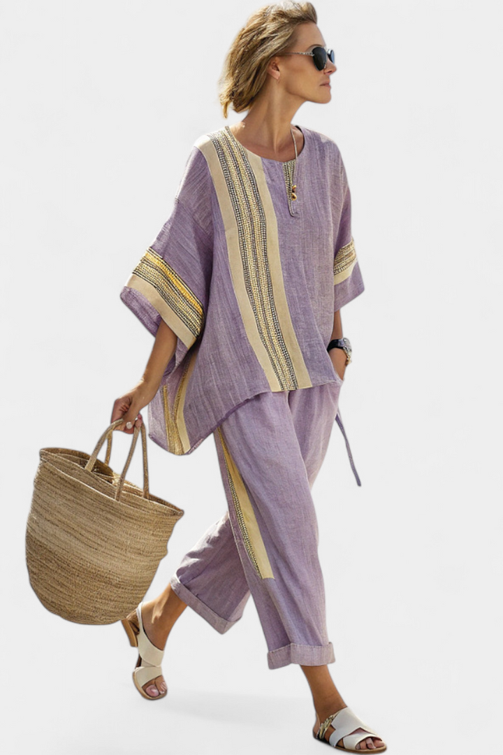 Anzaleira | Conjunto Elegante Listrado
