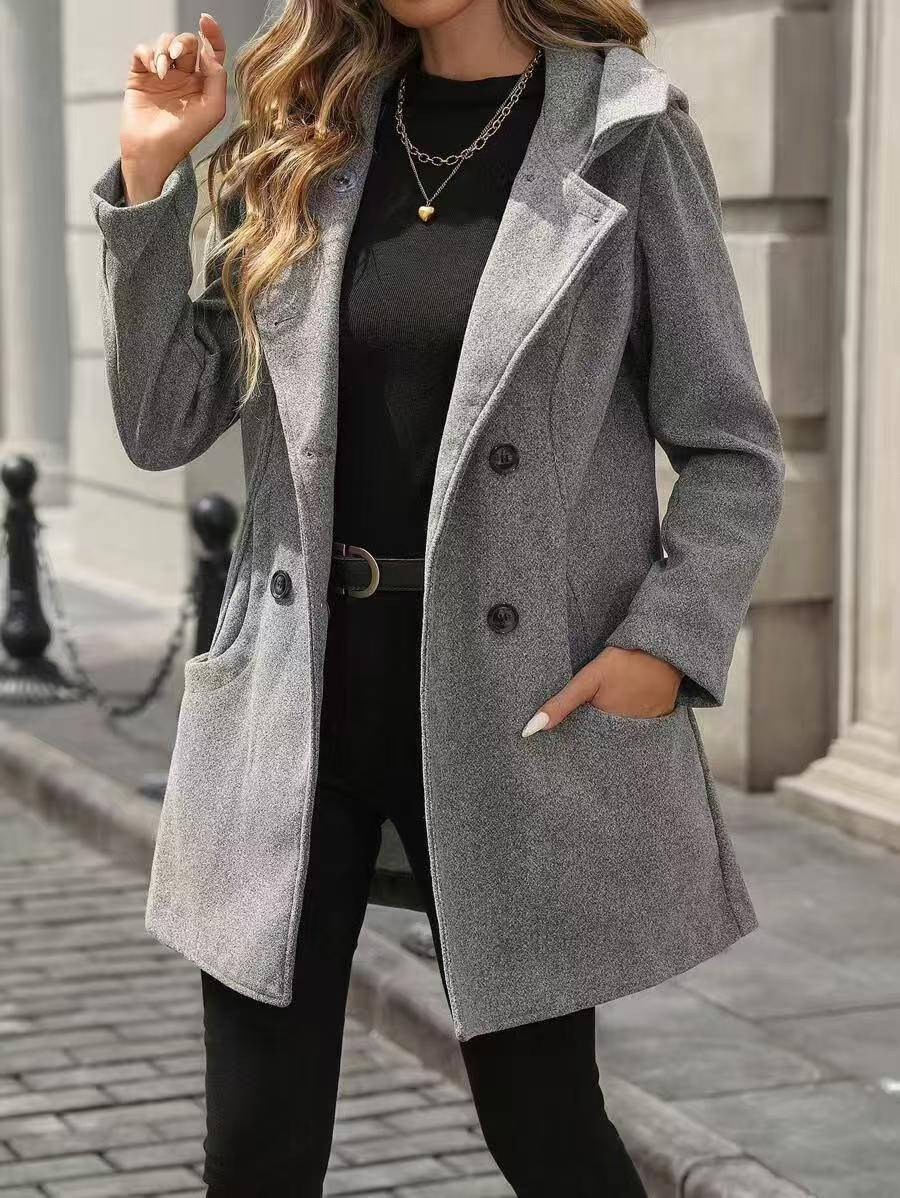 Helga | Elegant Wool Jacket with Belly-Friendly Fit and Large Buttons