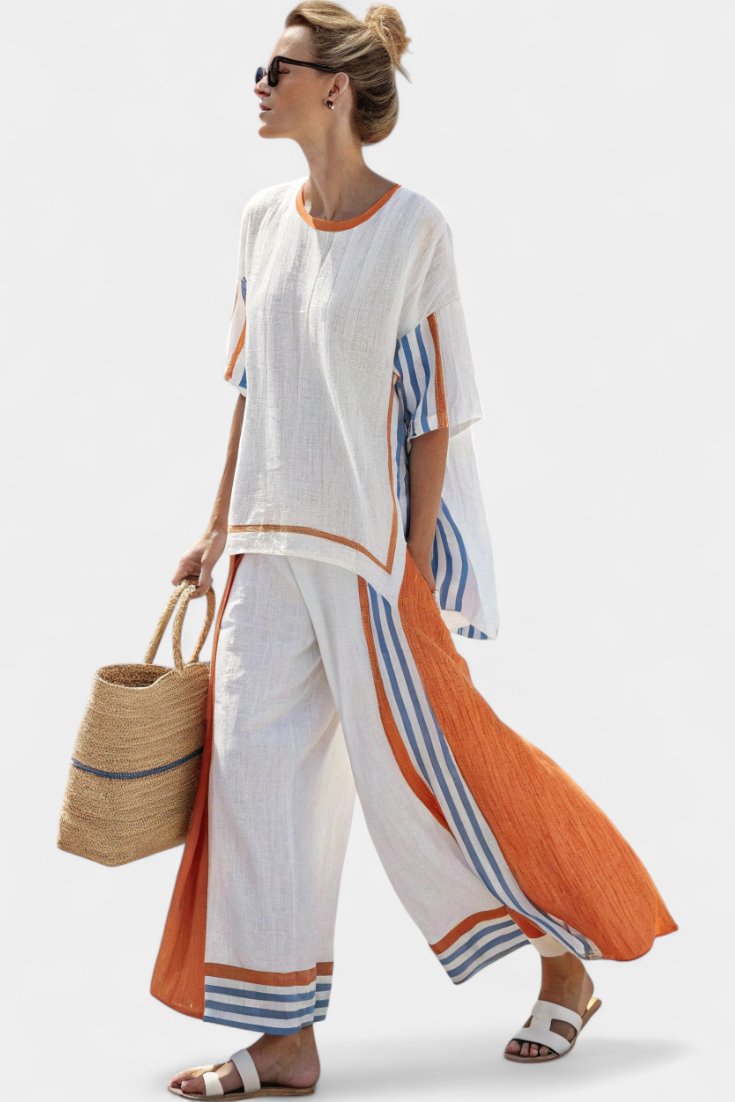 Anzaleira | Conjunto Elegante Listrado