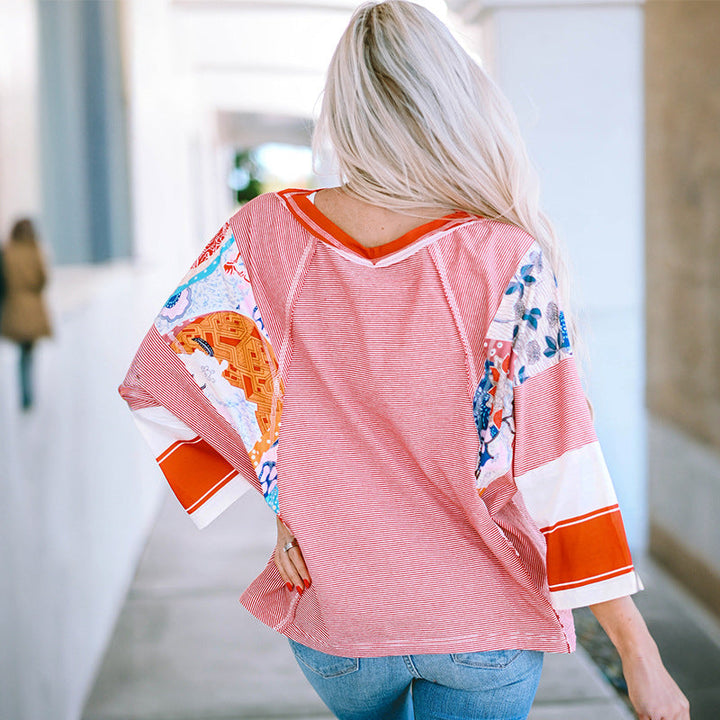 BAILEY™ – Leichtes Patchwork-Batwing-Top