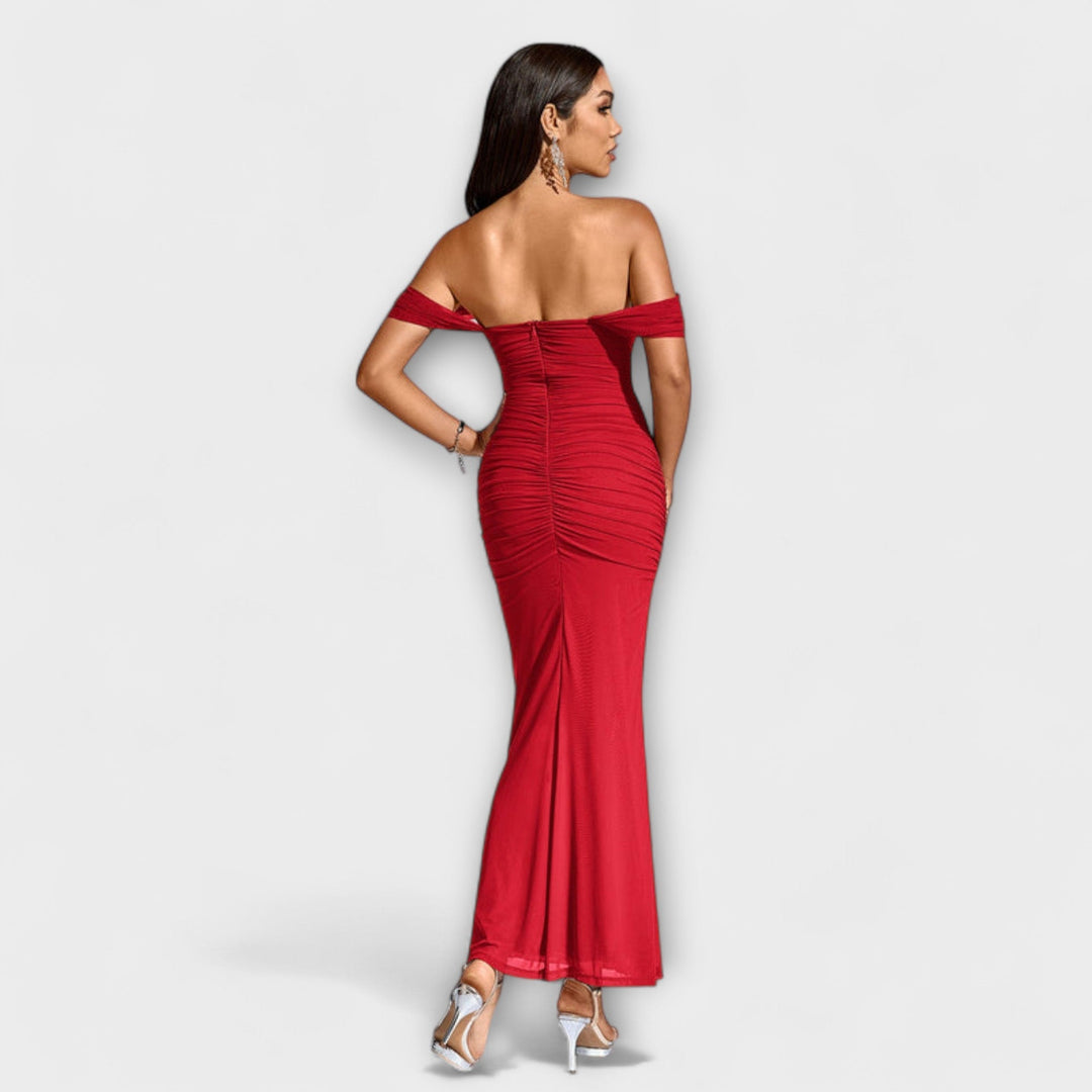 Ione - Off-Shoulder Ruched Bodycon Dress