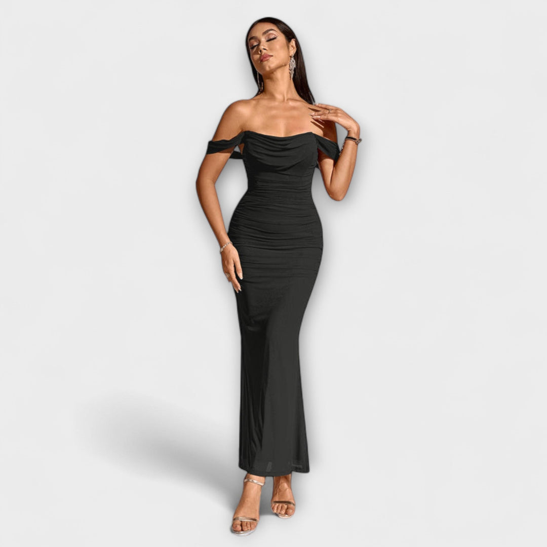 Ione - Off-Shoulder Ruched Bodycon Dress