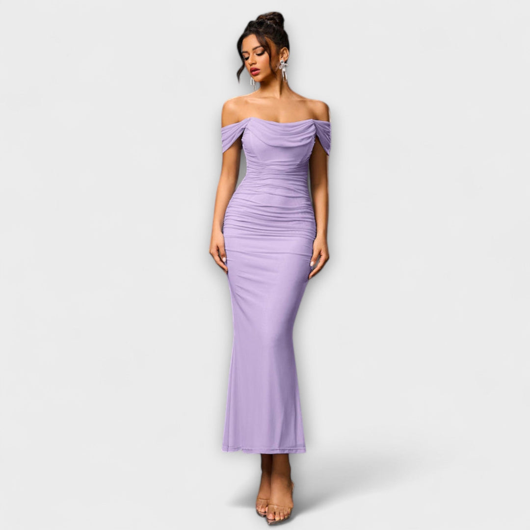 Ione - Off-Shoulder Ruched Bodycon Dress