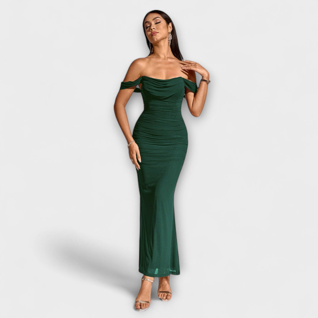 Ione - Off-Shoulder Ruched Bodycon Dress