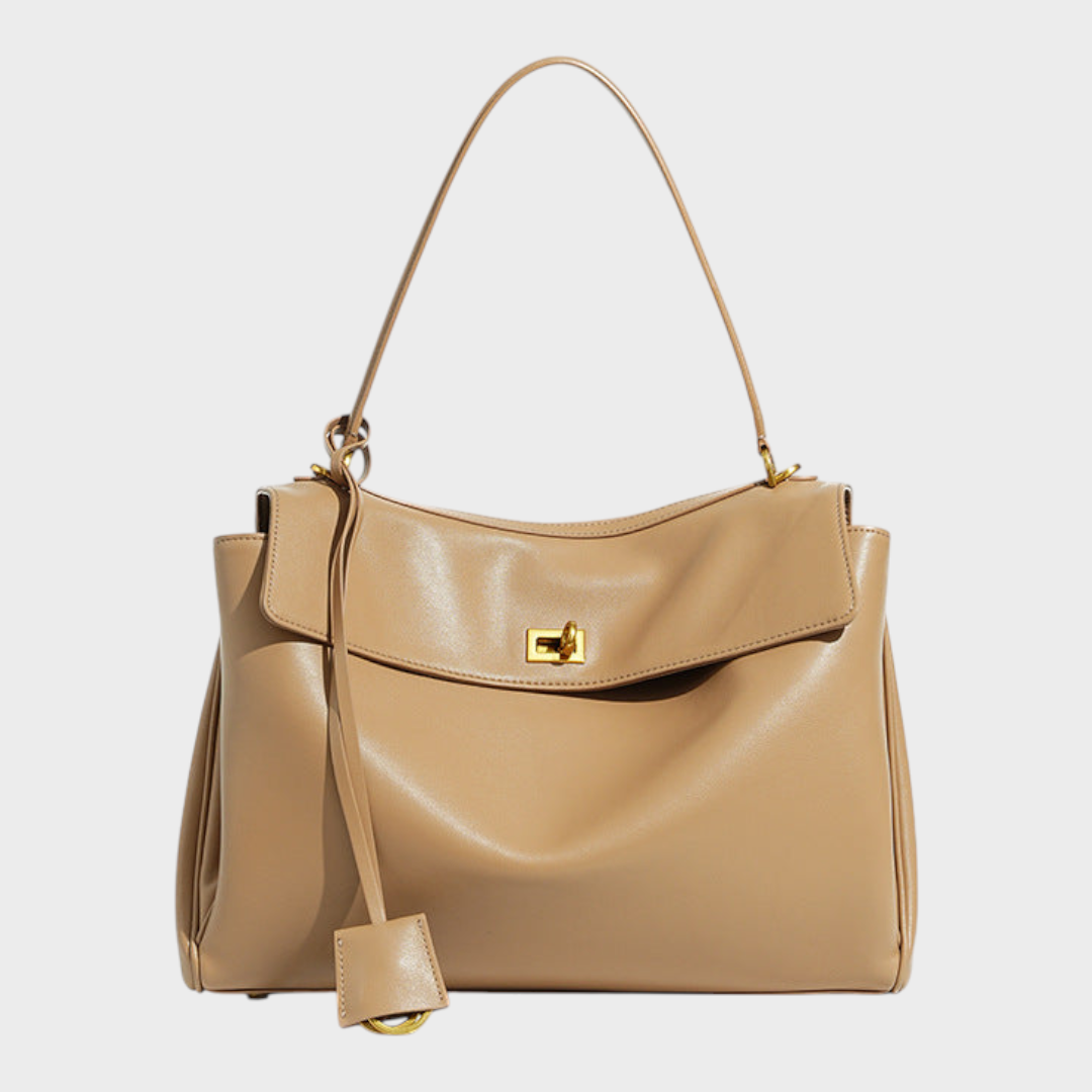 Amandine | Bolsa de ombro com estrutura suave, aba magnética e alça ajustável
