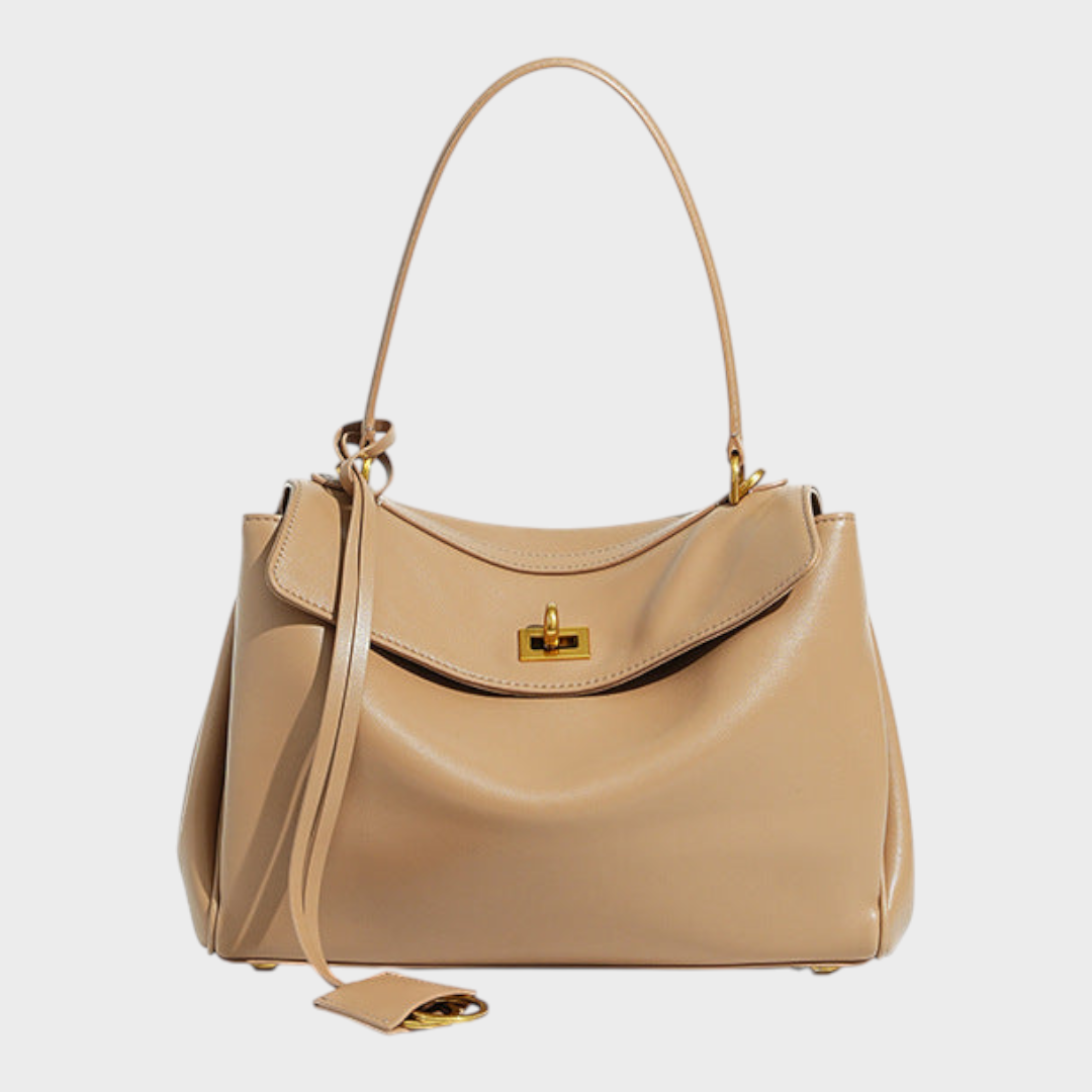 Amandine | Bolsa de ombro com estrutura suave, aba magnética e alça ajustável