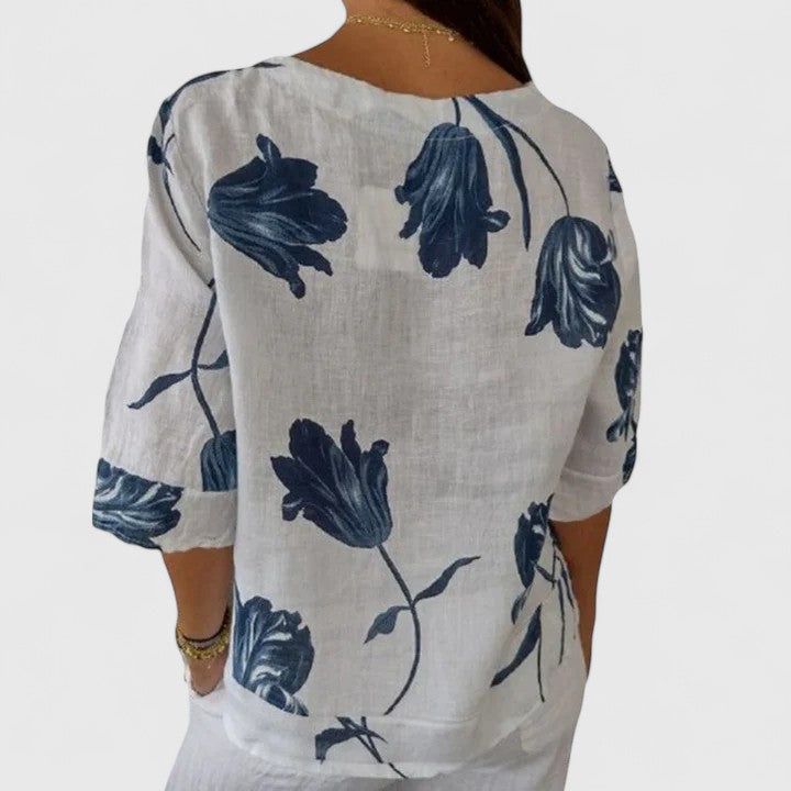Isabel | Blusa Elegante com Estampa Floral