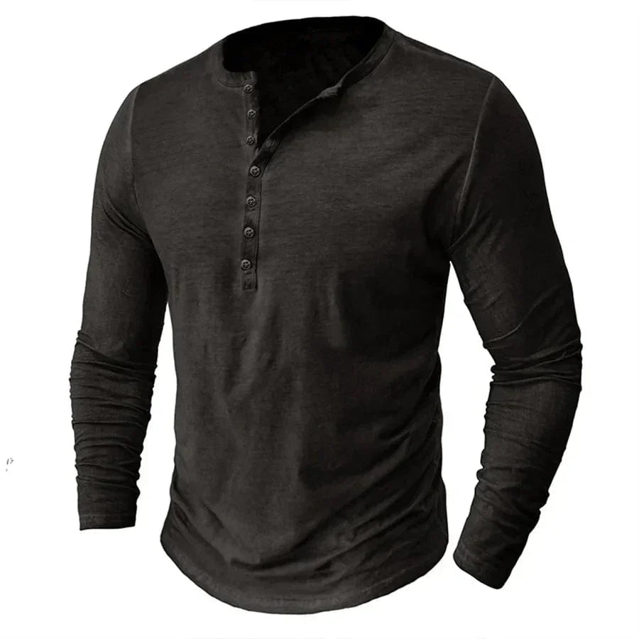 Chemise Henley à Manches Longues pour Homme