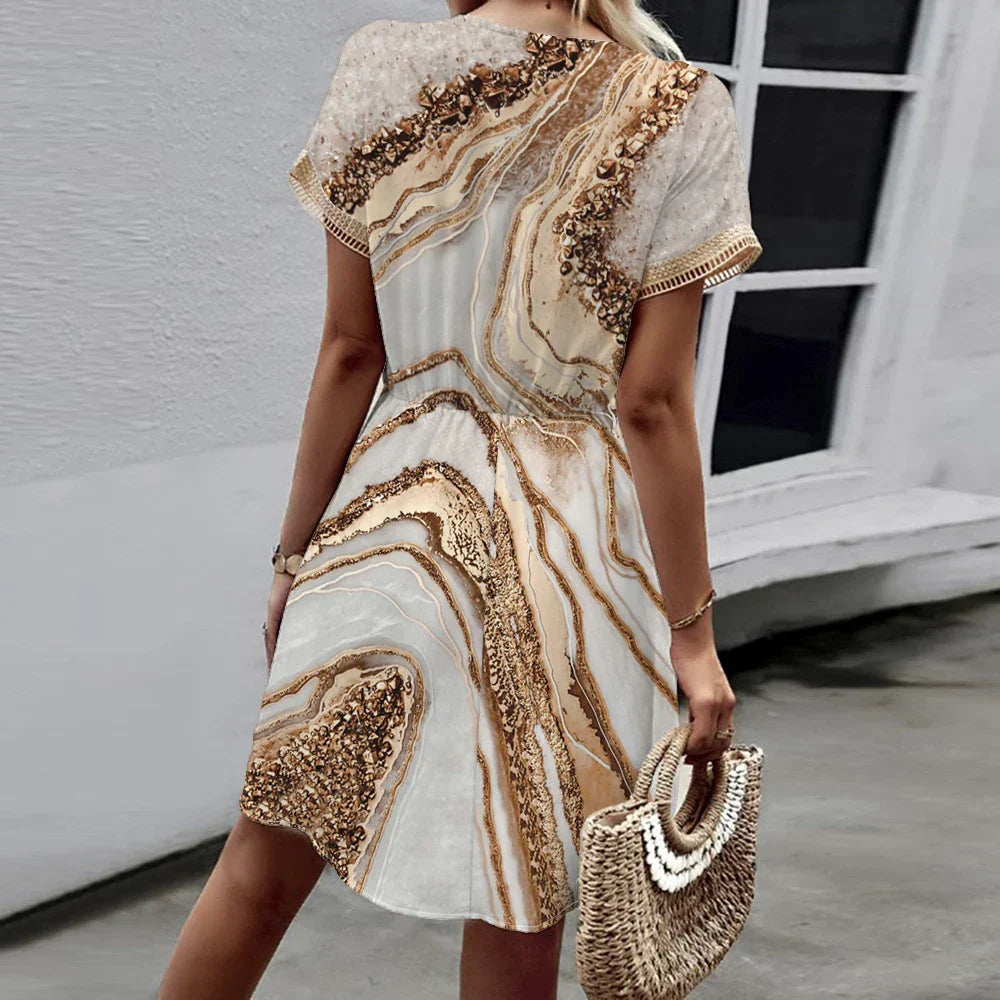 Sally | Vestido con estampado y escote en V con estilo