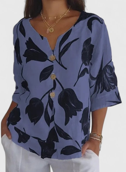 Isabel | Blusa Elegante com Estampa Floral
