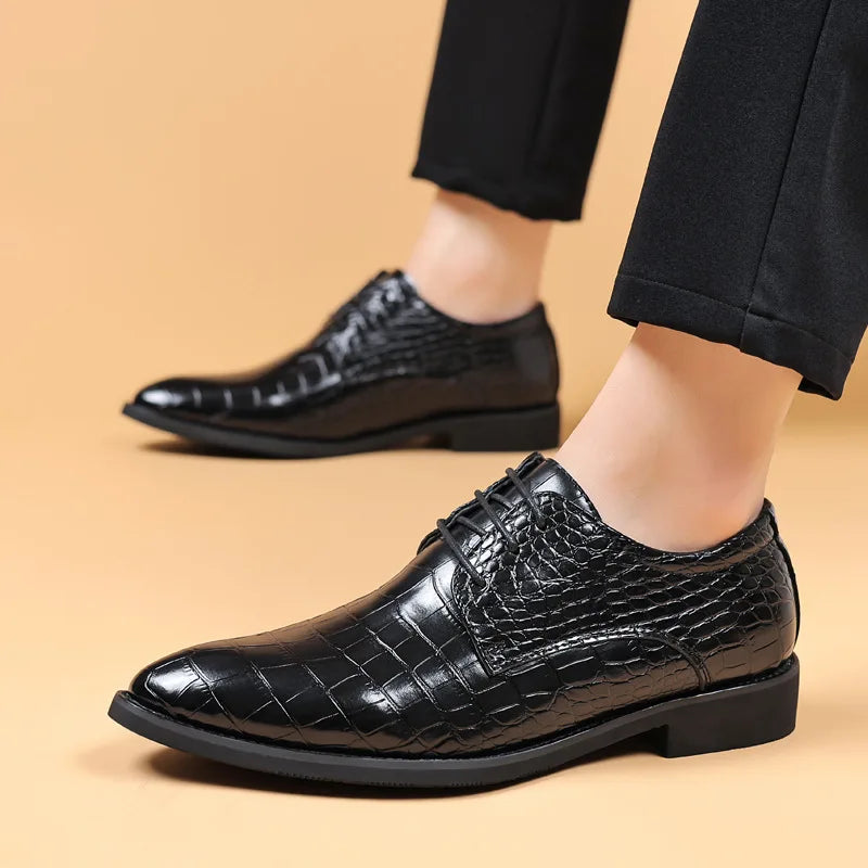 Lucas™ - Stilvolle Schuhe aus veganem Leder mit Krokodilprägung