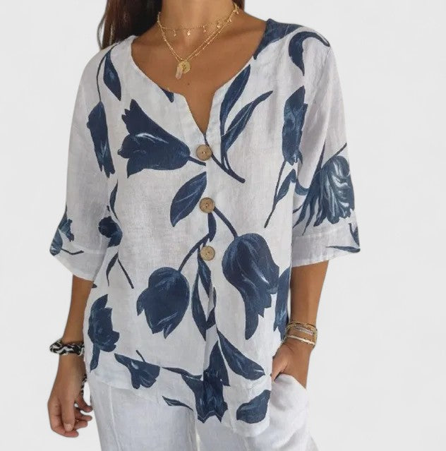 Isabel | Blusa Elegante com Estampa Floral
