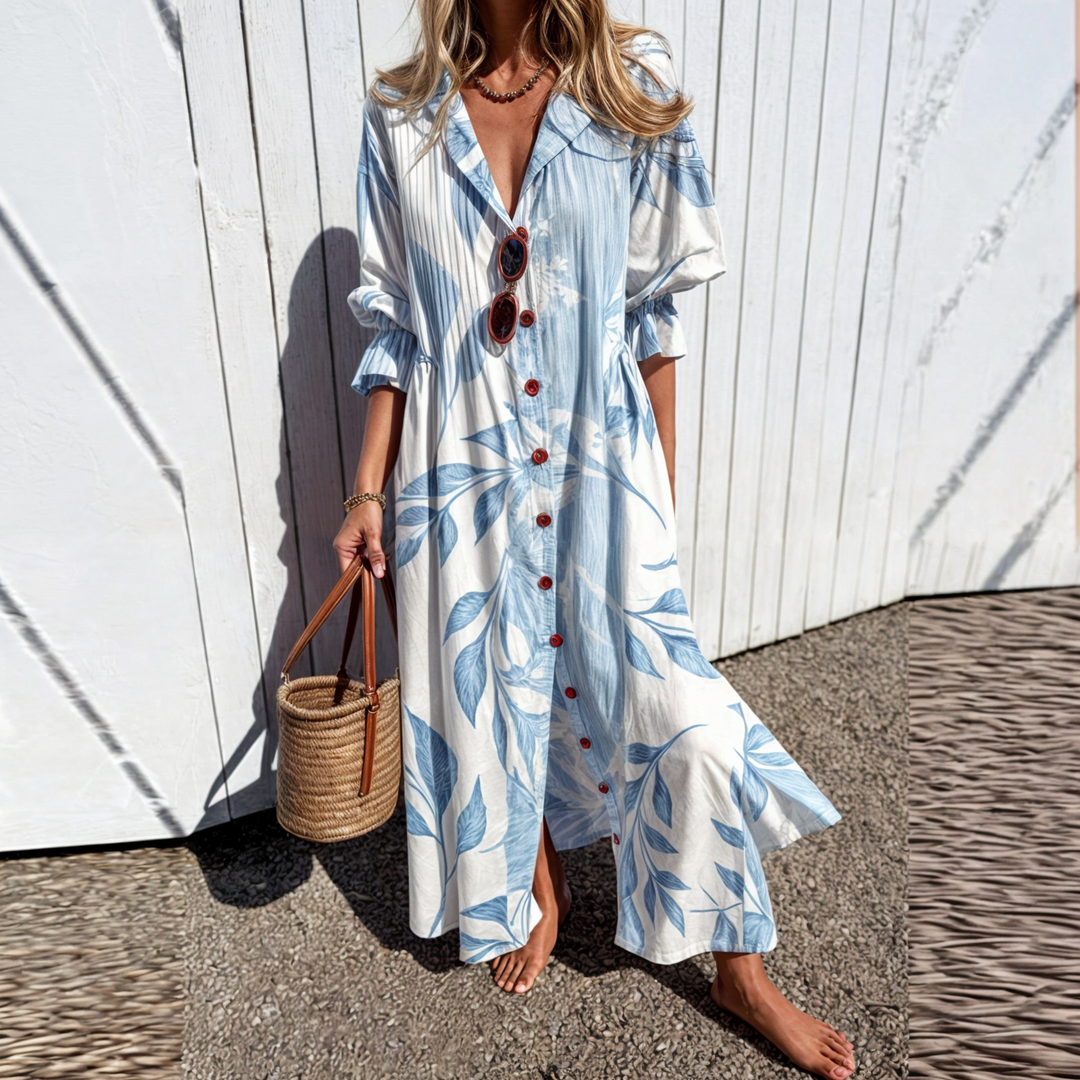Odessa | Buttoned Floral Maxi Dress