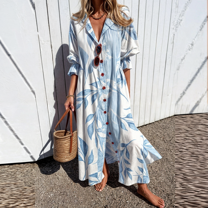Odessa | Buttoned Floral Maxi Dress