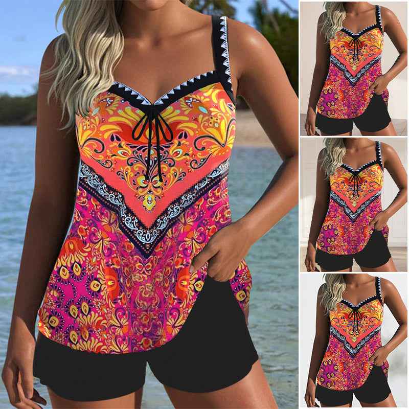 Conjunto de Roupa de Banho Feminina com Estampa Floral