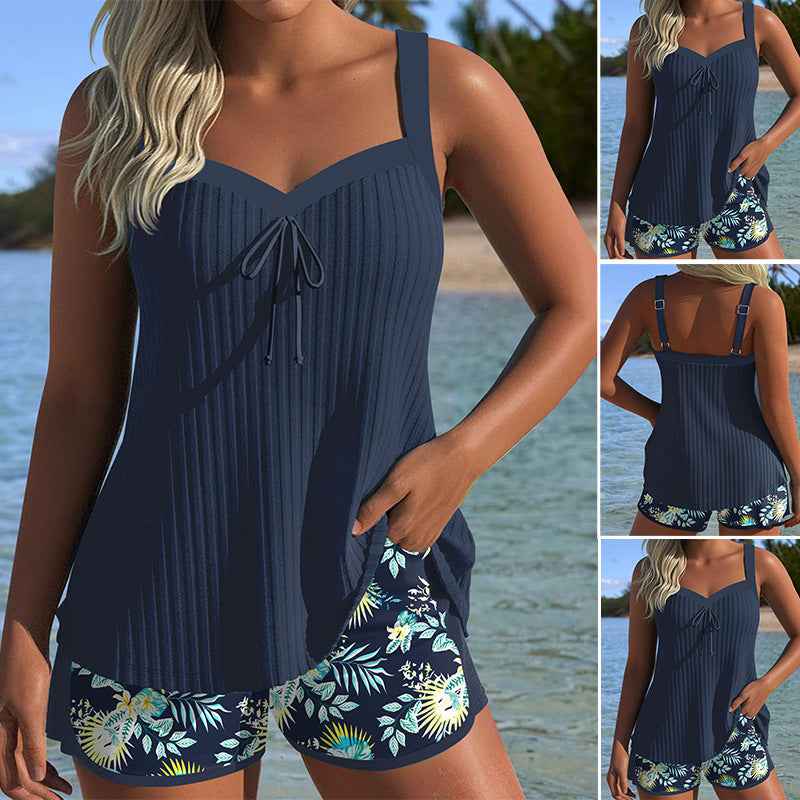 Conjunto de Roupa de Banho Feminina com Estampa Floral