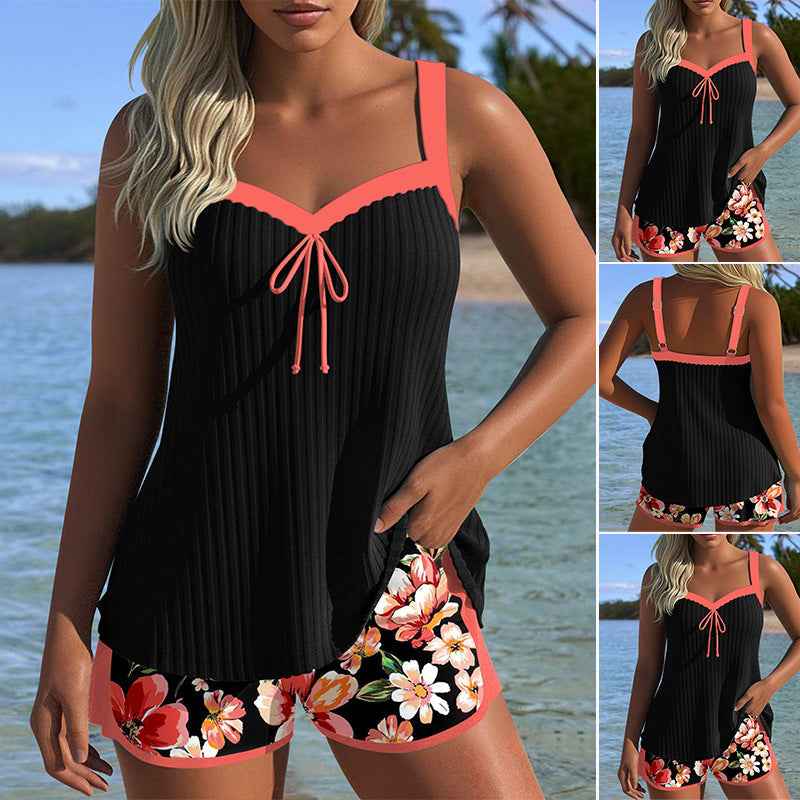 Conjunto de Roupa de Banho Feminina com Estampa Floral