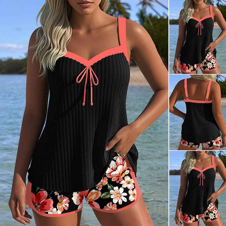 Conjunto de Roupa de Banho Feminina com Estampa Floral