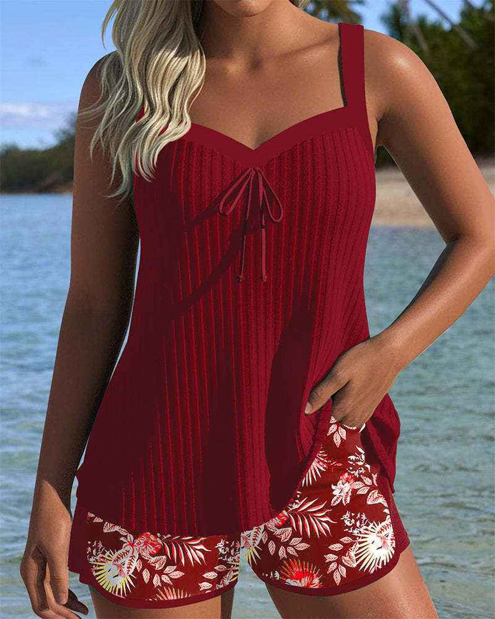 Conjunto de Roupa de Banho Feminina com Estampa Floral