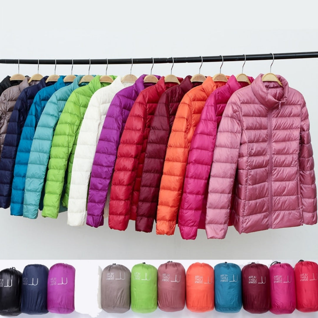 Women's Jacket Cotton Down Waterproof Lightweight Packable Pockets Office Travel