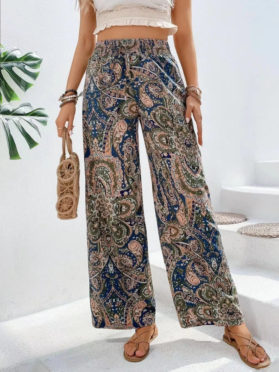 Olivia™ - Vintage bedruckte Hose mit weitem Bein