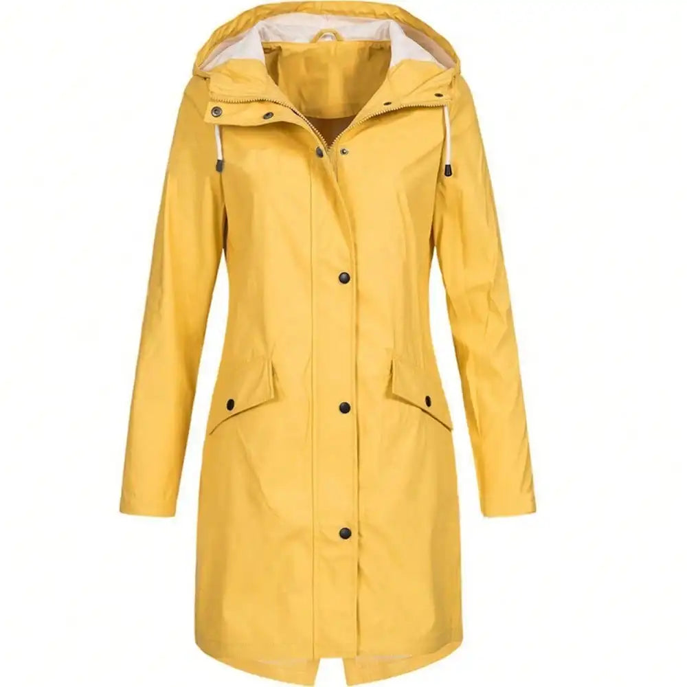 Thalassa | Rugged Mid-Length Rain Jacket with Adjustable Hood and Flap Pockets