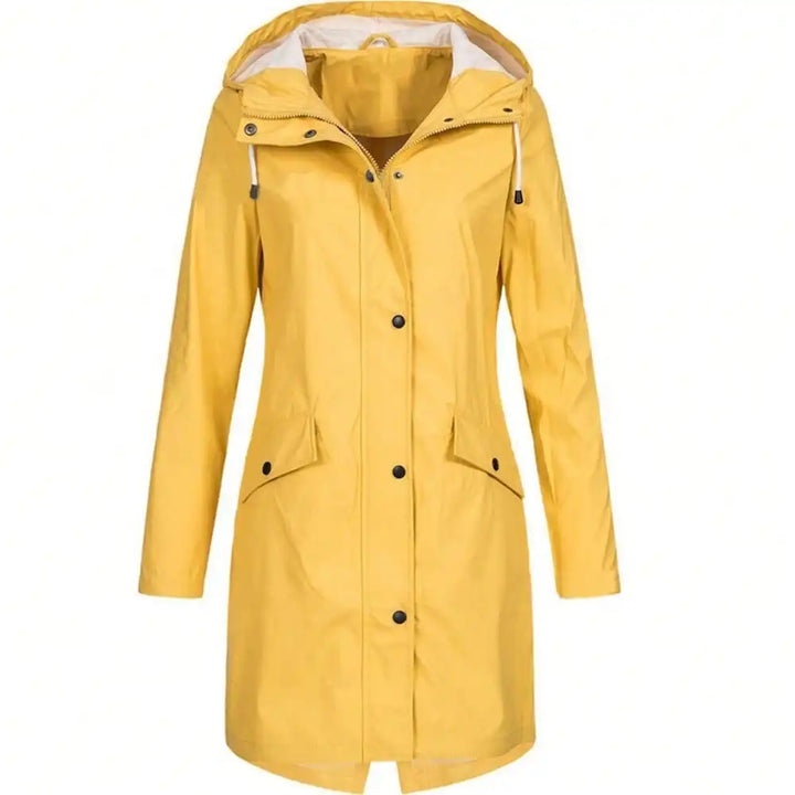 Thalassa | Rugged Mid-Length Rain Jacket with Adjustable Hood and Flap Pockets