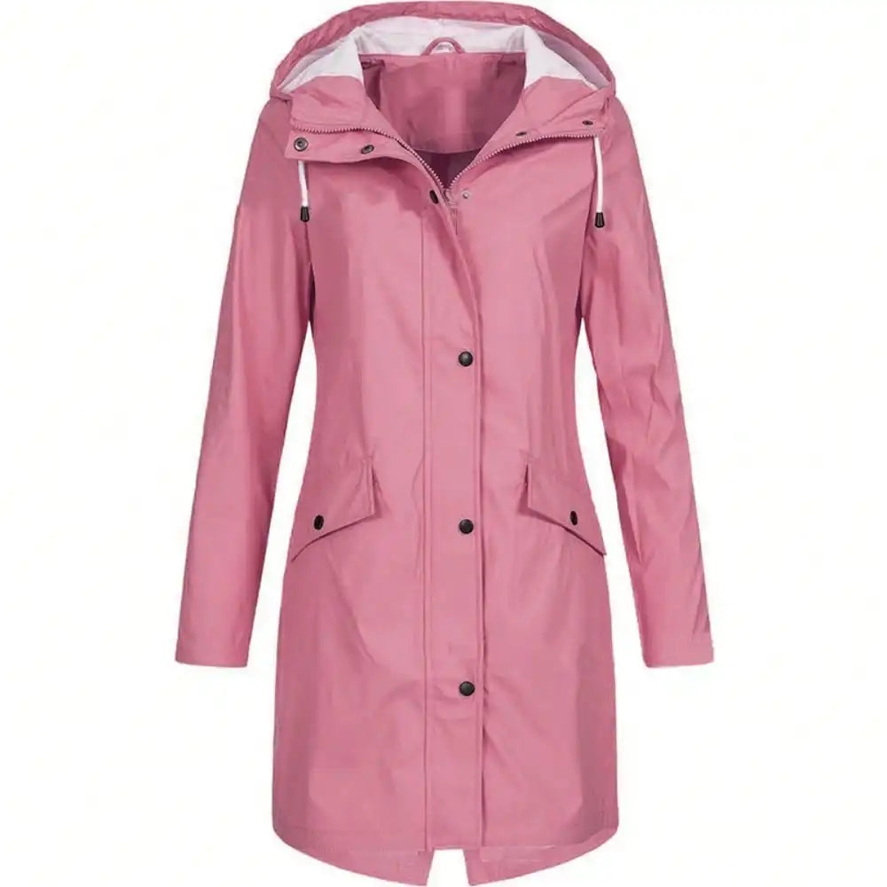 Thalassa | Rugged Mid-Length Rain Jacket with Adjustable Hood and Flap Pockets