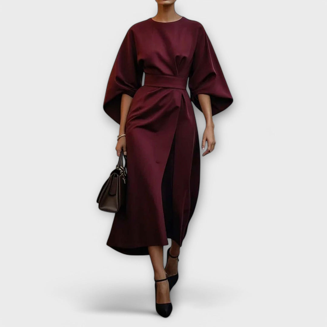 Sonia | Elegantes Kleid mit Ärmeln und Gürtel