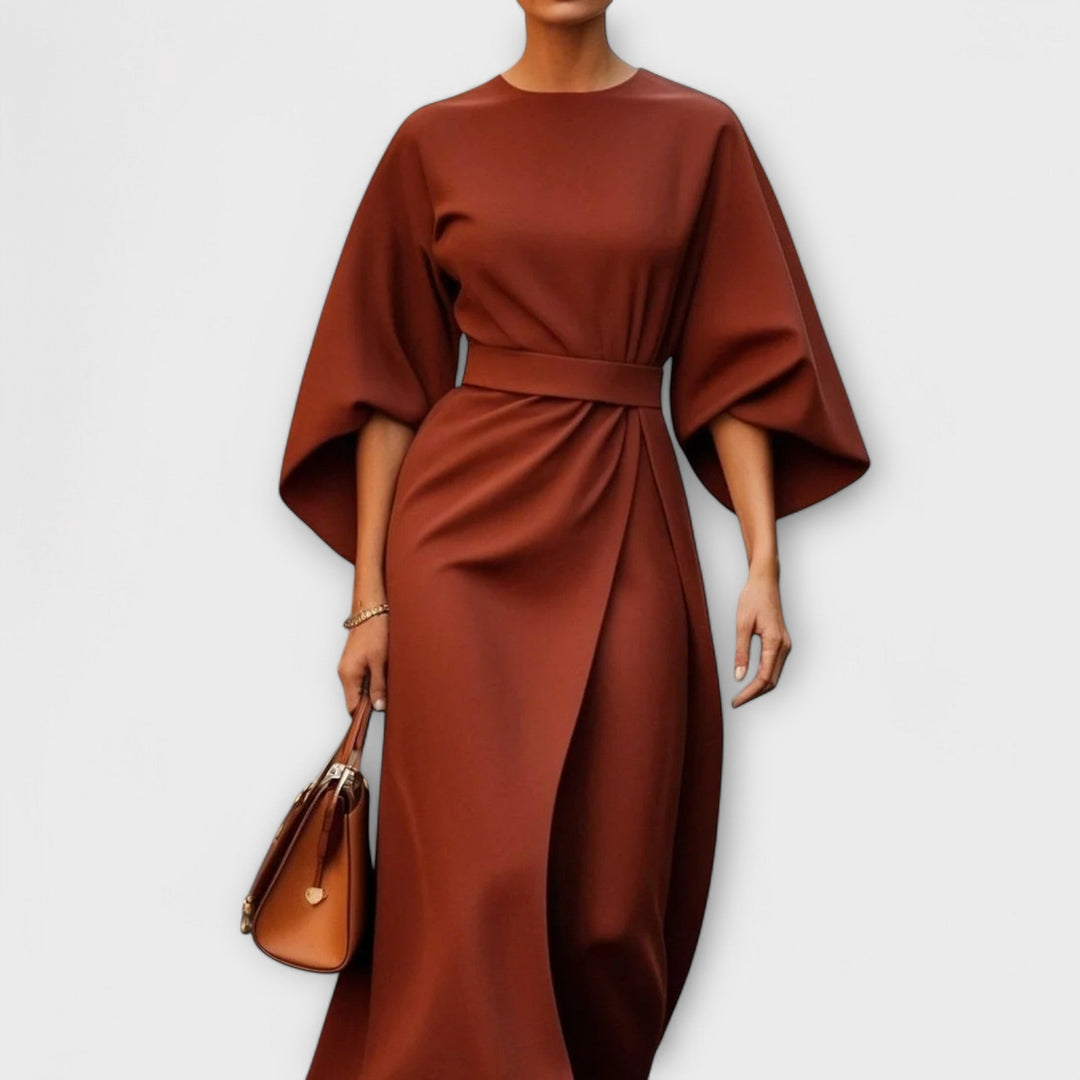 Sonia | Elegantes Kleid mit Ärmeln und Gürtel