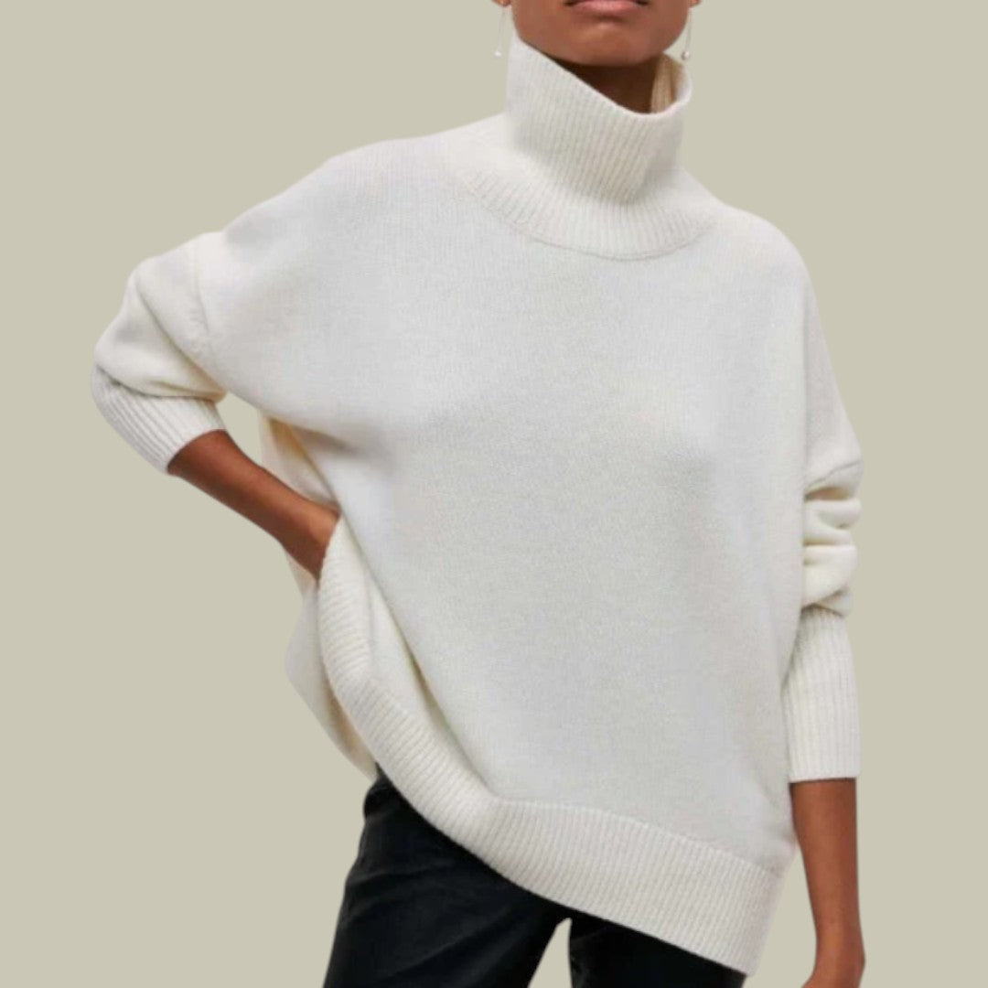 Clorinda | Relaxed Loose-Fit Sweater with Turtleneck Collar and Versatile Style