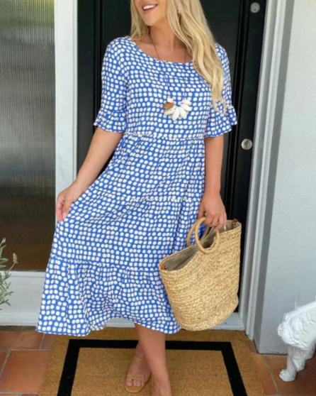 Zora | Vestido Midi de Manga Curta Sable