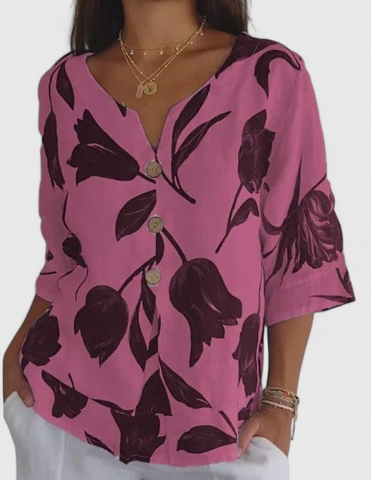 Isabel | Blusa Elegante com Estampa Floral