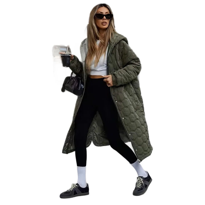 Albertine | Oversized Hooded Puffer Coat with Quilted Design and Zip Closure