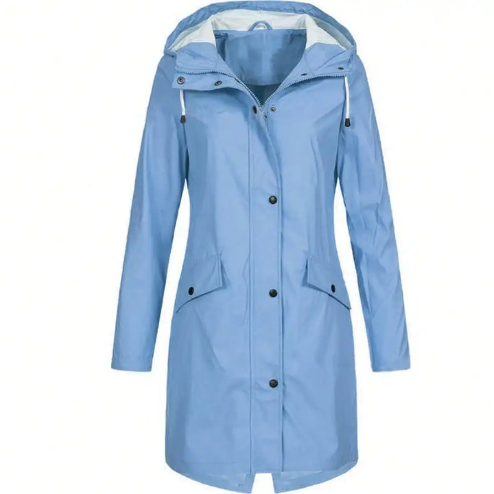 Thalassa | Rugged Mid-Length Rain Jacket with Adjustable Hood and Flap Pockets
