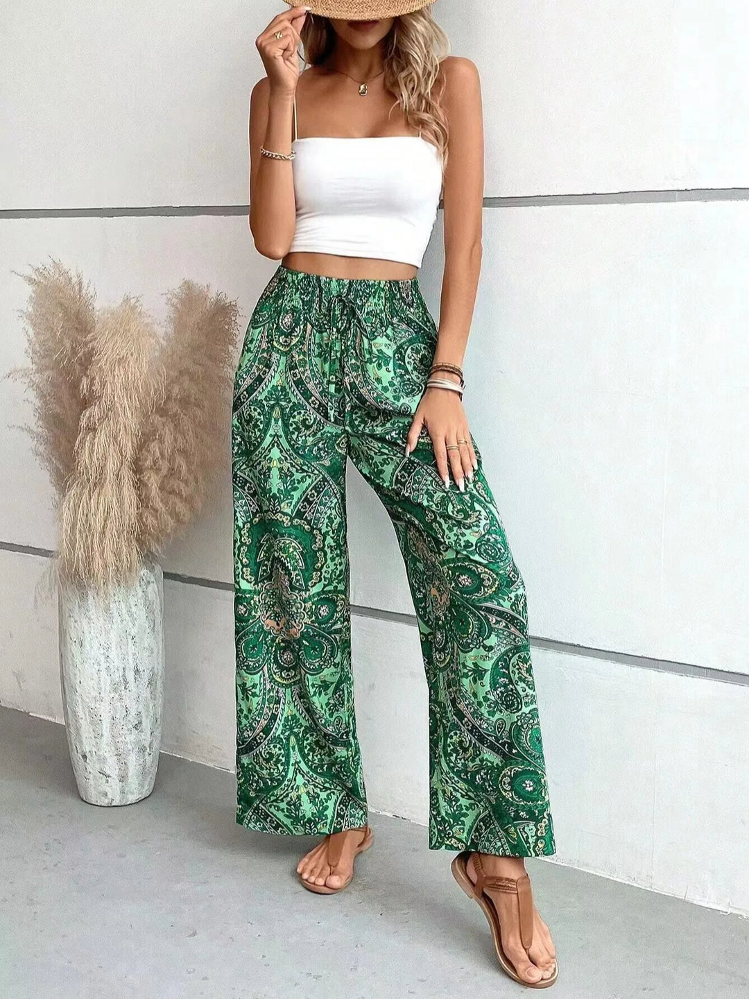 Olivia™ - Vintage bedruckte Hose mit weitem Bein