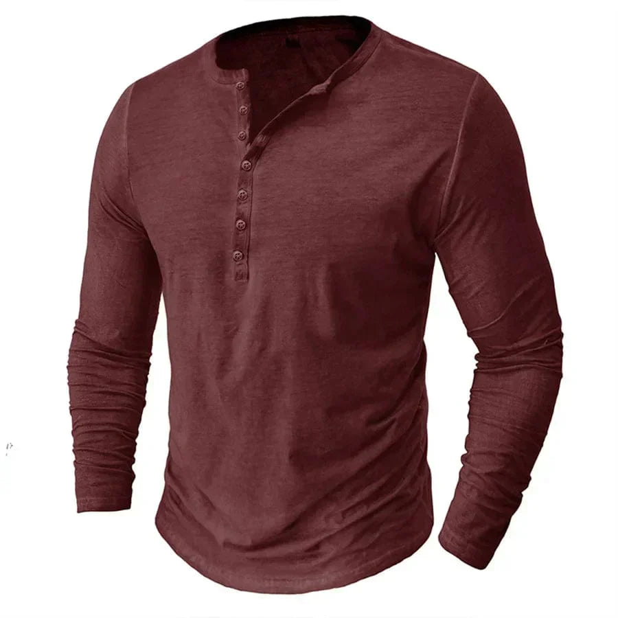 Chemise Henley à Manches Longues pour Homme