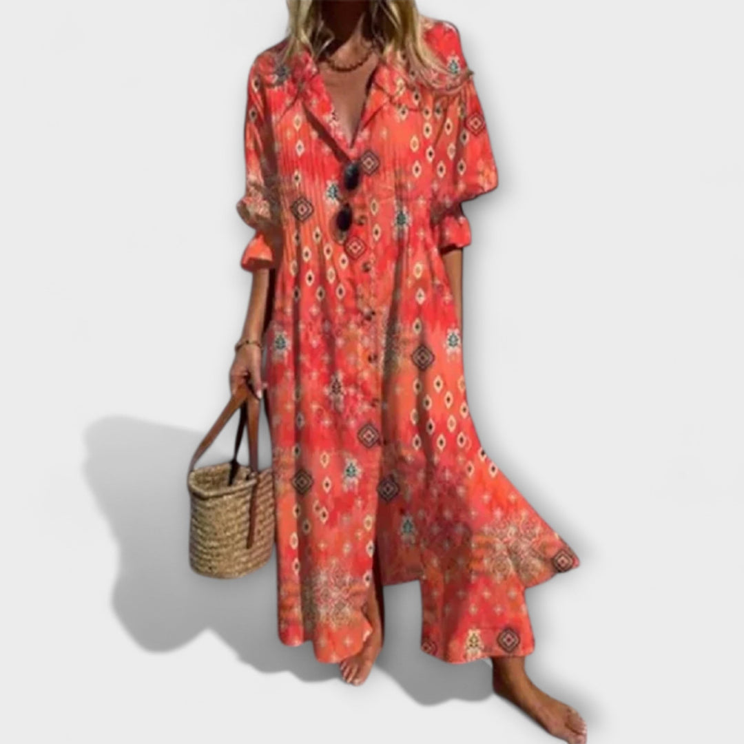 Lila - Vestido Longo que Valoriza com Cobertura na Barriga