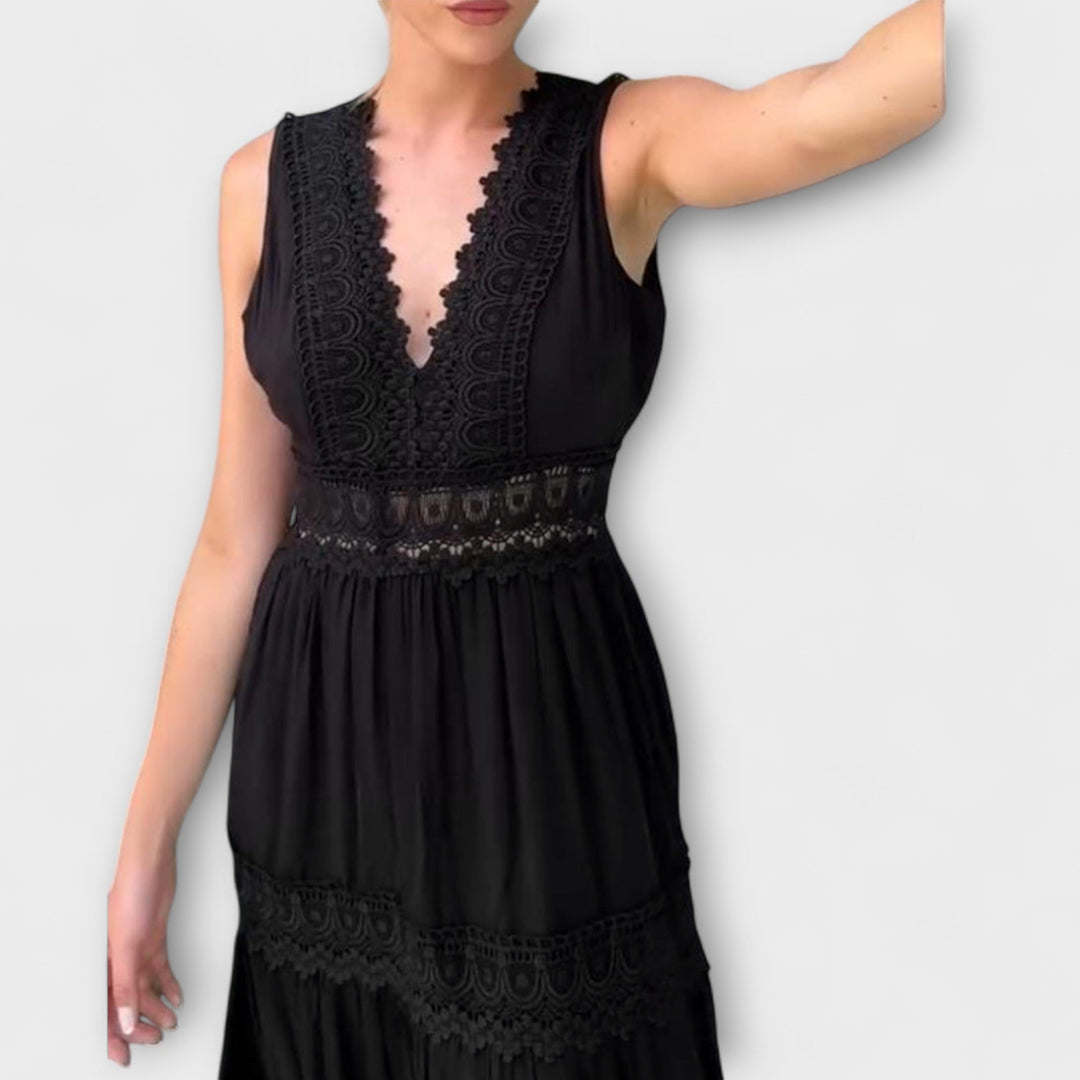 Aurélie - Elegantes Spitzenkleid mit V-Ausschnitt