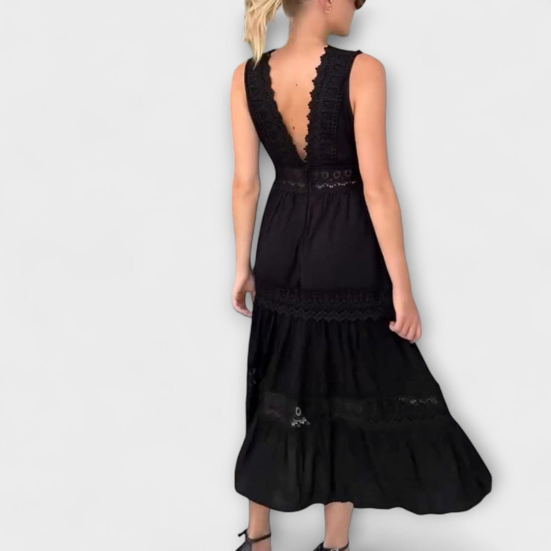 Aurélie - Elegantes Spitzenkleid mit V-Ausschnitt