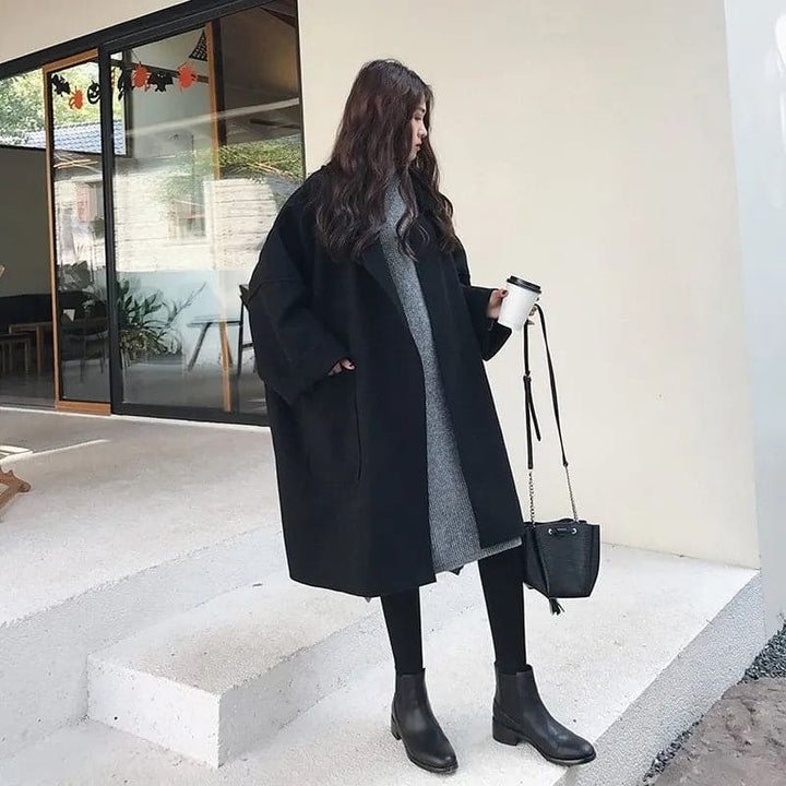 Women's Trenchcoat Wool Blend Oversized Elegant Business Casual Coat