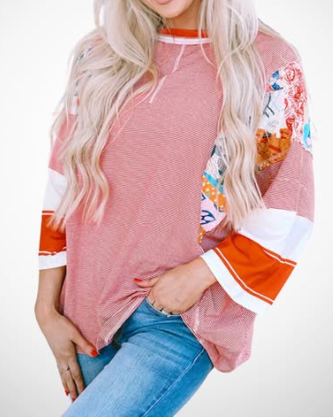 BAILEY™ – Leichtes Patchwork-Batwing-Top