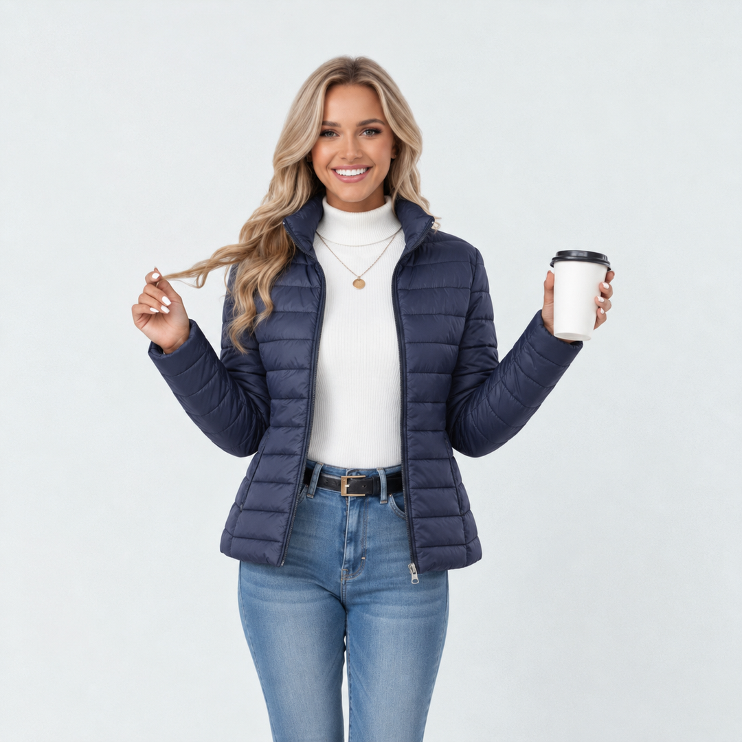 Vienne | Veste matelassée pour femme, facile à porter, avec fermeture zippée et coupe ajustée