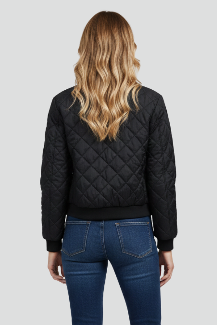 Veste matelassée pour femme à fermeture éclair, idéale pour une tenue décontractée au quotidien