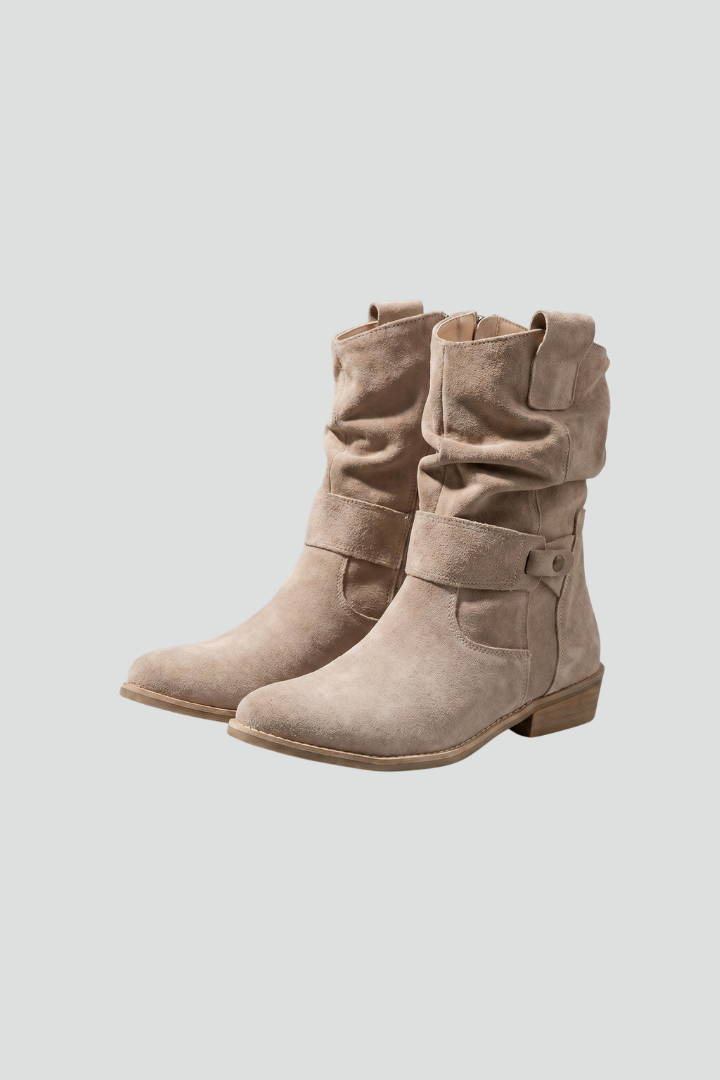 Marigold | Bottes décontractées pour femmes, mi-mollet, avec fermeture éclair latérale et talon carré