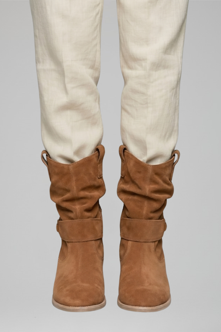 Marigold | Bottes décontractées pour femmes, mi-mollet, avec fermeture éclair latérale et talon carré