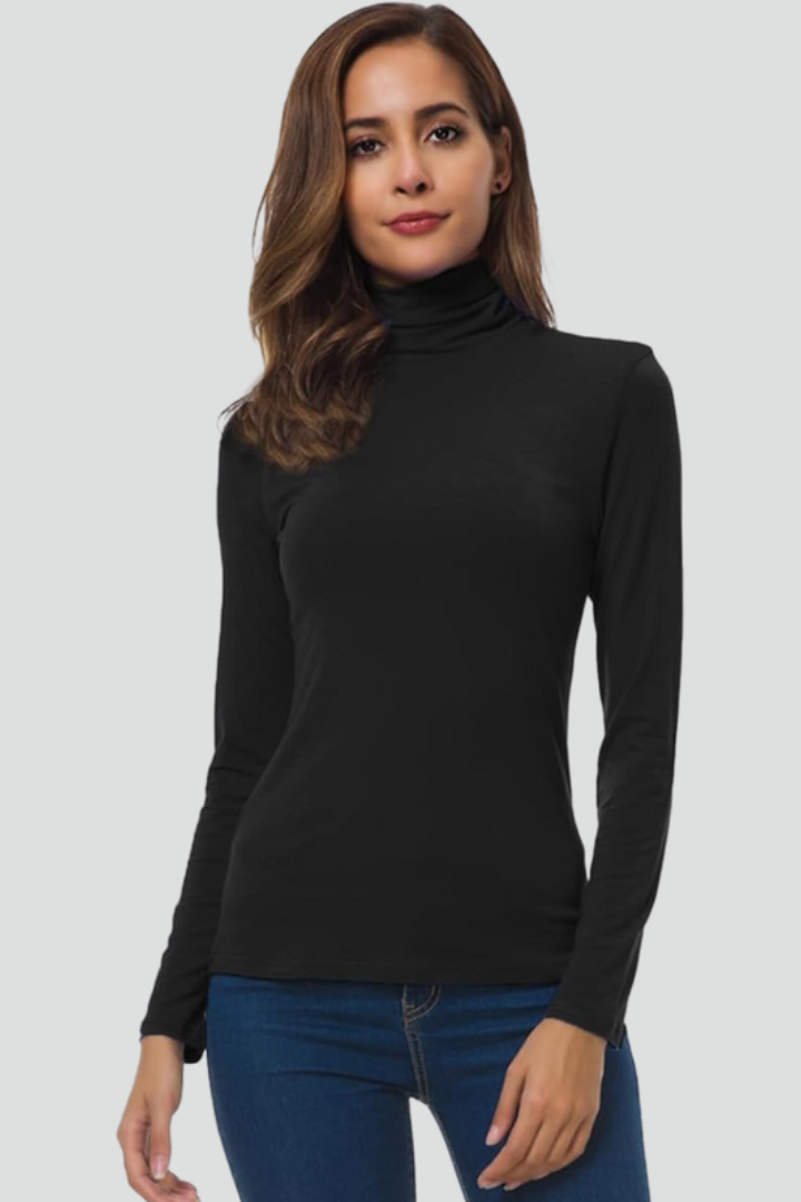 Women's Turtleneck Sweater Roll Neck Long Sleeve Straight Cuffs Plain Casual Layering