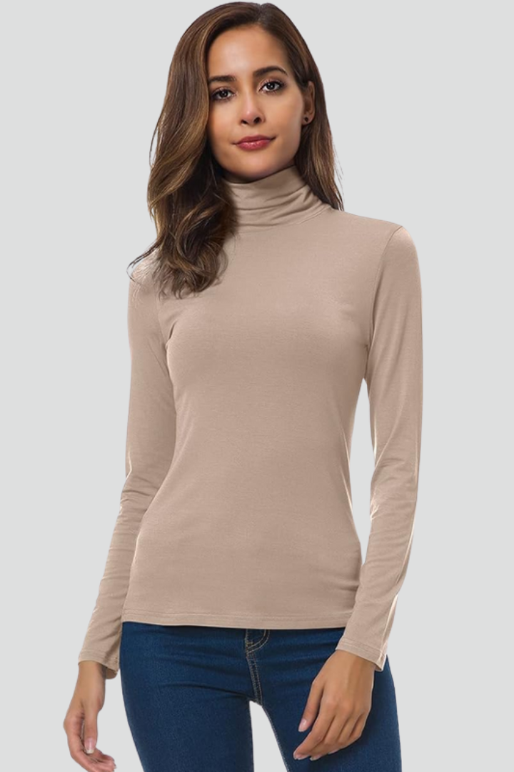 Women's Turtleneck Sweater Roll Neck Long Sleeve Straight Cuffs Plain Casual Layering